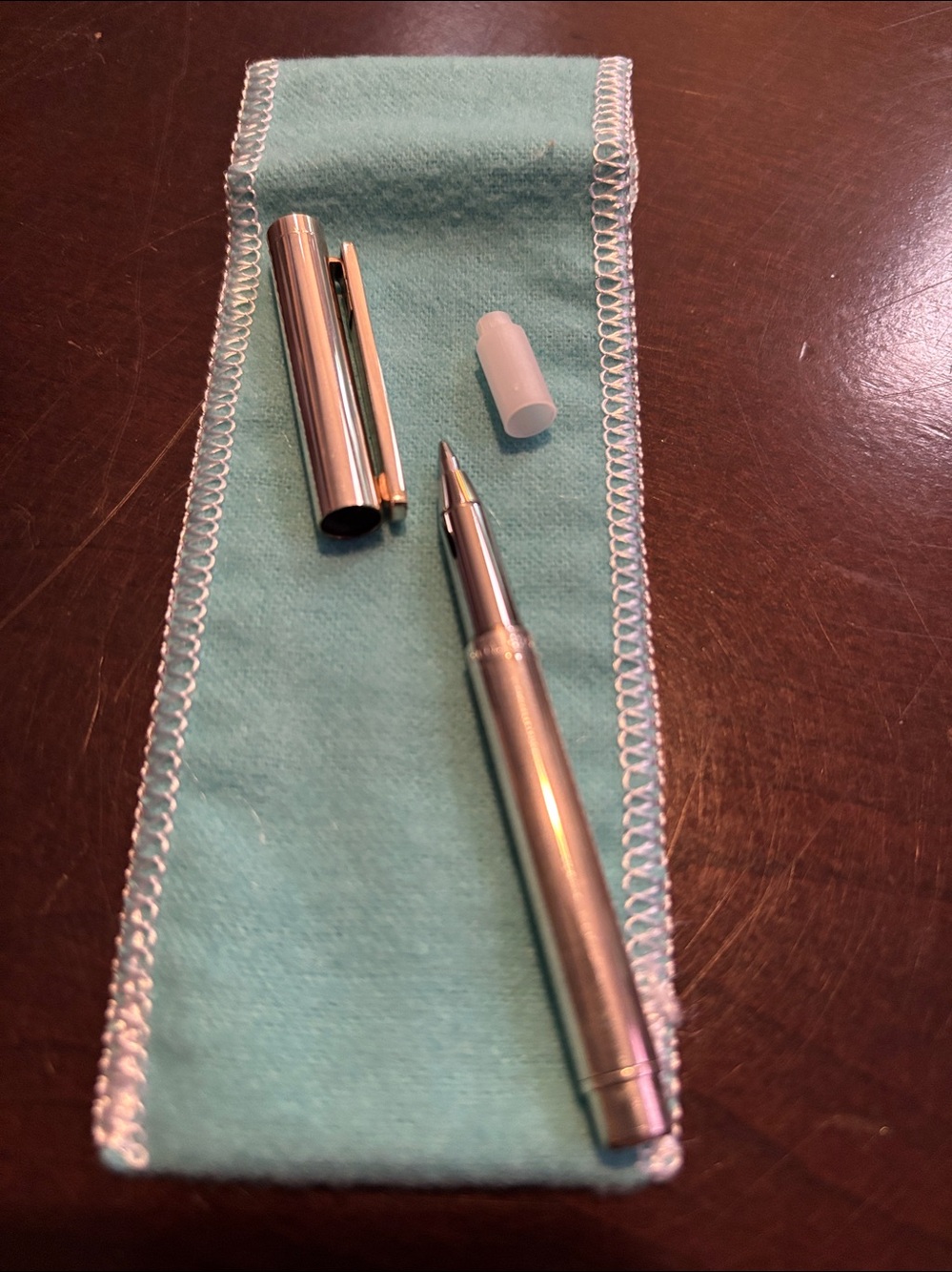 Tiffany & Co. Sterling Silver Ballpoint Pen in Tiffany Blue - Picture 3 of 4